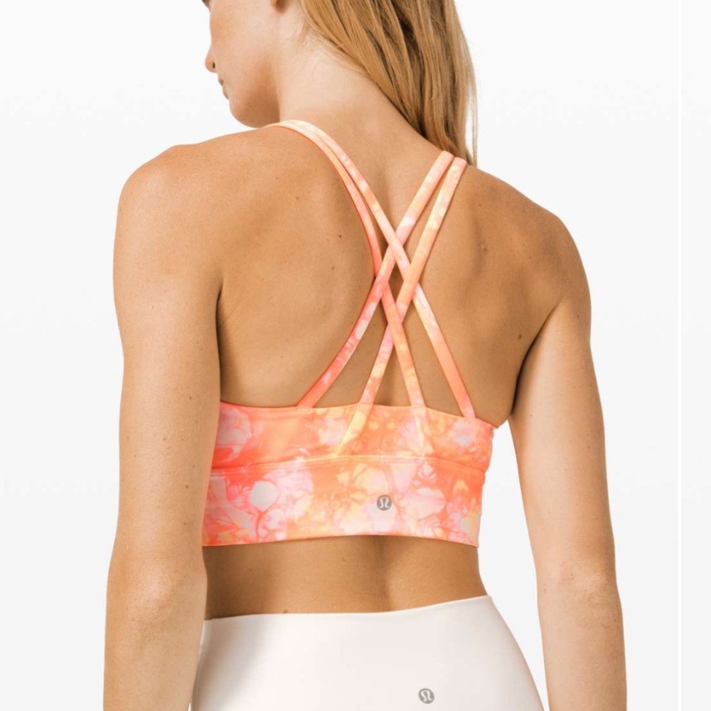 Lululemon Energy Bra High Neck Long Line Shibori *Medium Support B-D Size 10 - Picture 2 of 5